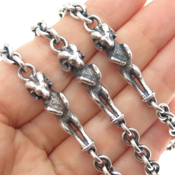 Jewelry - Theo Fennell Sterling Silver Vintage London Aries Zodiac Oxidized Necklace 40"